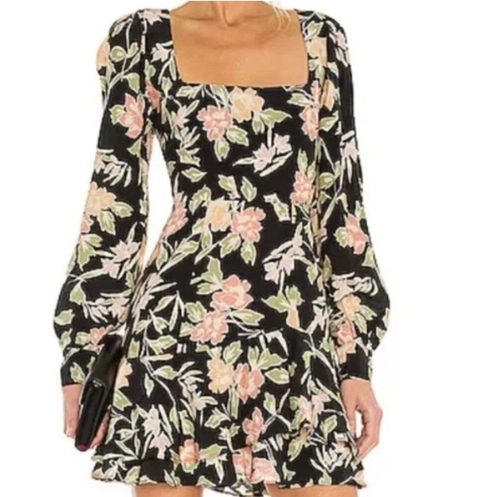 Yumi Kim Hey Jude Black Floral Long Sleeve Dress